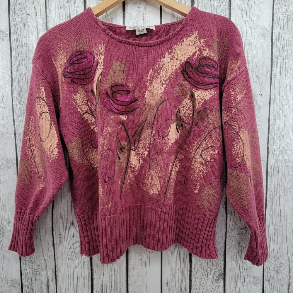 Victoria Knit Painted Rose Sweater